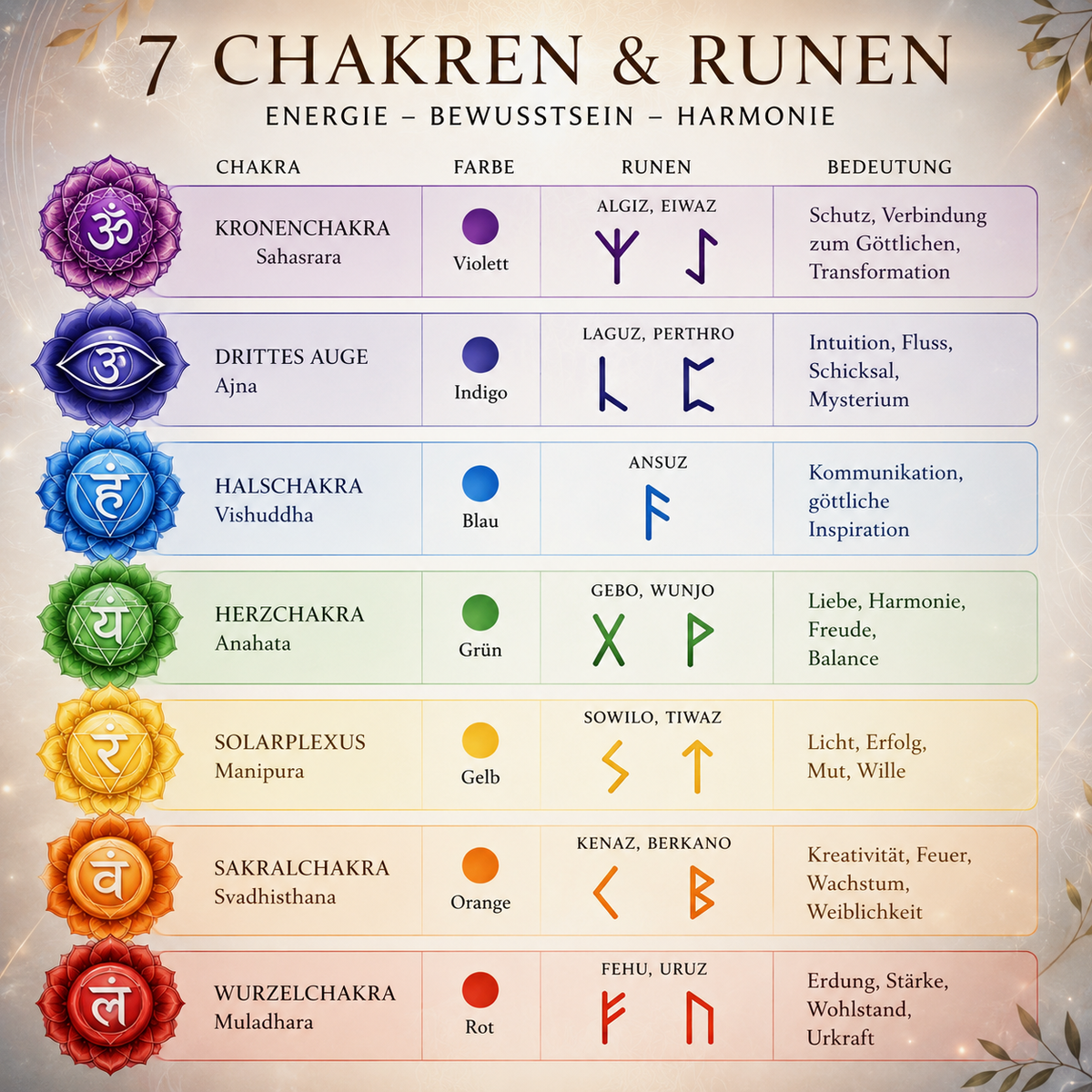 Chakren & Runen – zwei Kulturen, ein gemeinsamer Weg der Energiearbeit