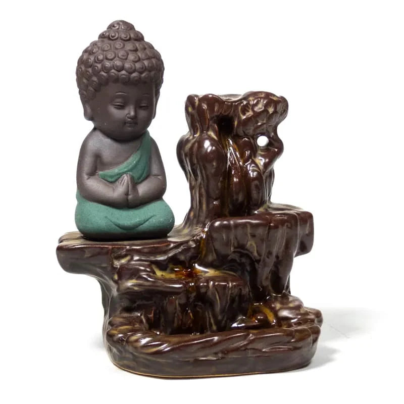 Rückfluss‑Weihrauchbrenner „Kleiner Buddha“ – Keramik
