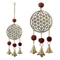 Windspiel mit Rudraksha & Blume des Lebens – Harmonie, Schutz & klare Energie