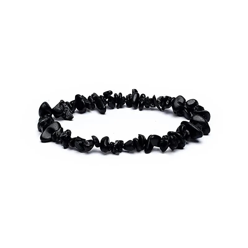 Armband aus schwarzem Turmalin‑Splittern – Schutz, Erdung & energetische Reinheit