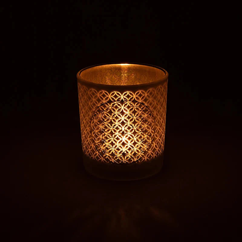 Kerzenhalter „Blume des Lebens“ – gefrostet & metallic