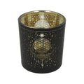 Kerzenhalter „Mystical Flower of Life“ – gefrostet & metallic (Glas)