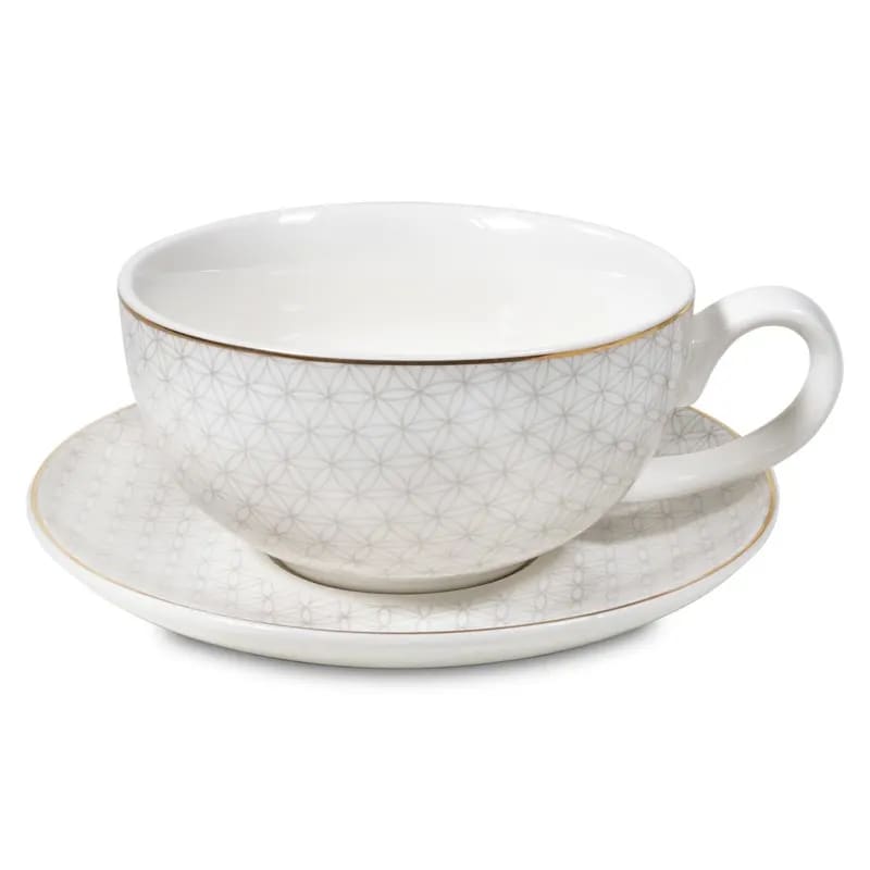 Tea for One Flower of Life made from Bone China Porcelain