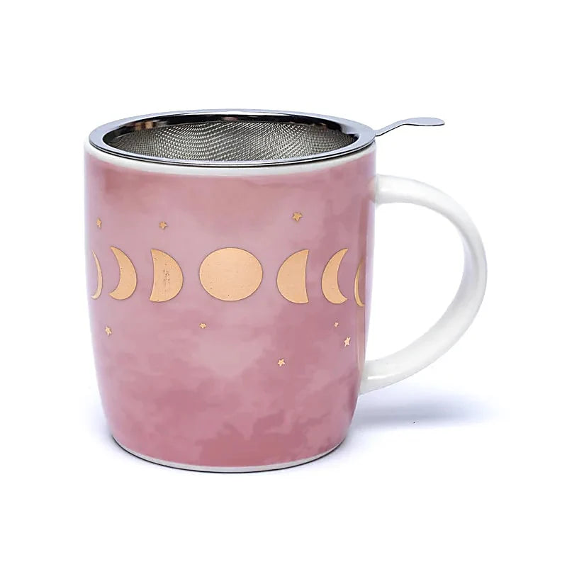 Teacup with Infuser and Lid Moon Phases -- ±400 ml
