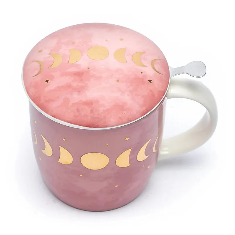 Teacup with Infuser and Lid Moon Phases -- ±400 ml