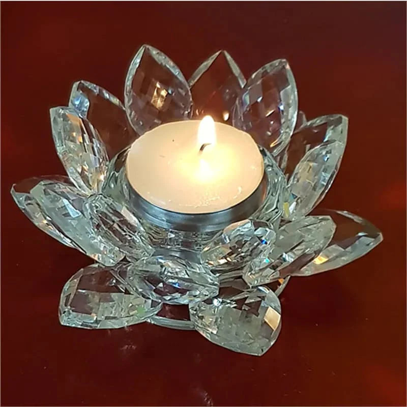 Lotus Kerzenhalter Kristall M -- 4.5x11 cm