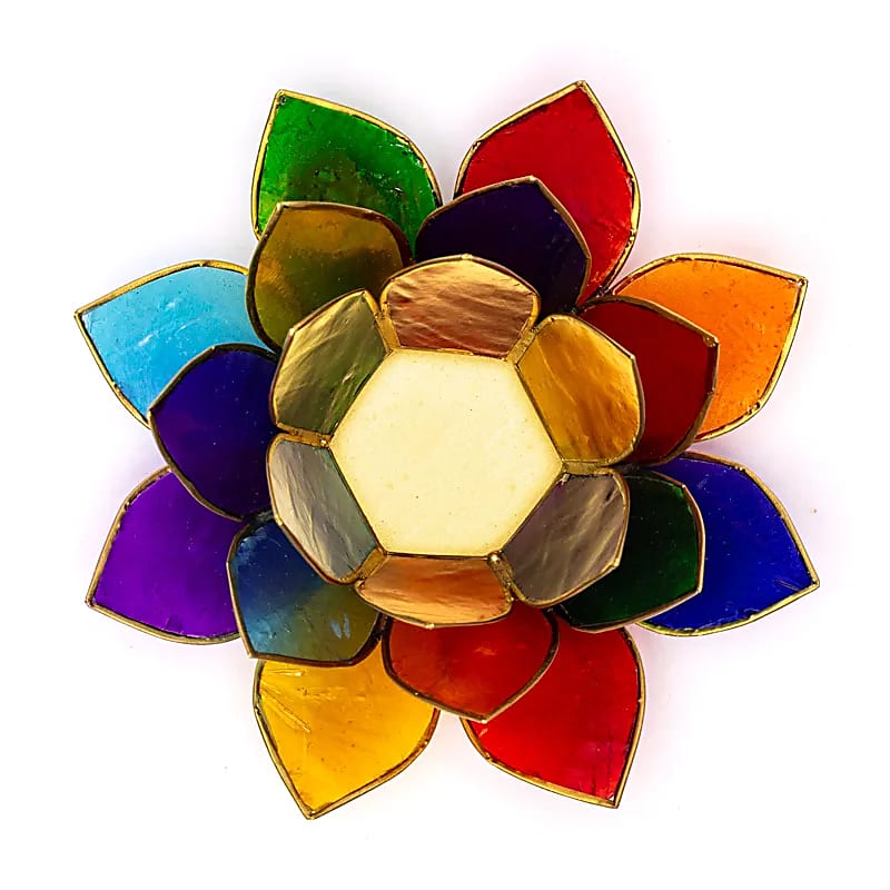 Lotus Teelichthalter „7 Chakren“ – Harmonie · Energiezentren · Lichtkraft