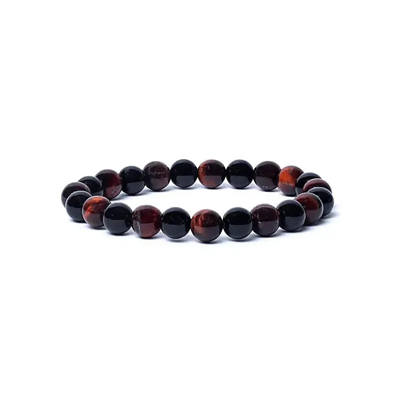 Armband Schwarzer Onyx & Rotes Tigerauge – Schutz, Fokus & Erdung