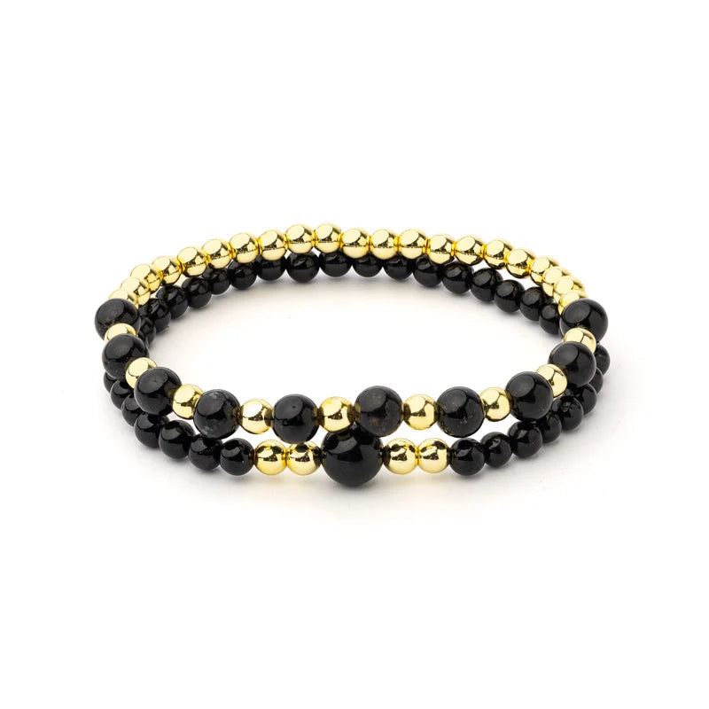 Partnerarmband‑Set Turmalin & Hämatit – Schutz, Erdung & gemeinsame Stärke