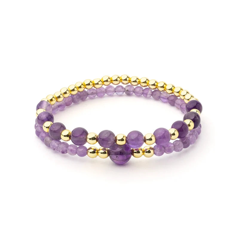 Partnerarmband‑Set Amethyst & Hämatit – Klarheit, Ausgleich & gemeinsame Harmonie