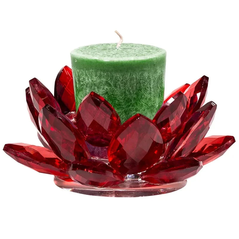 Lotus Tealight Holder Pink/White Gold-colored -- 13.5 cm