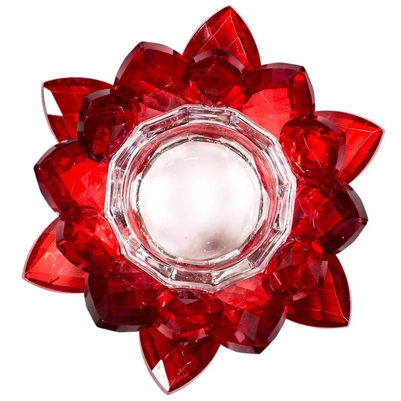 Lotus Tealight Holder Pink/White Gold-colored -- 13.5 cm