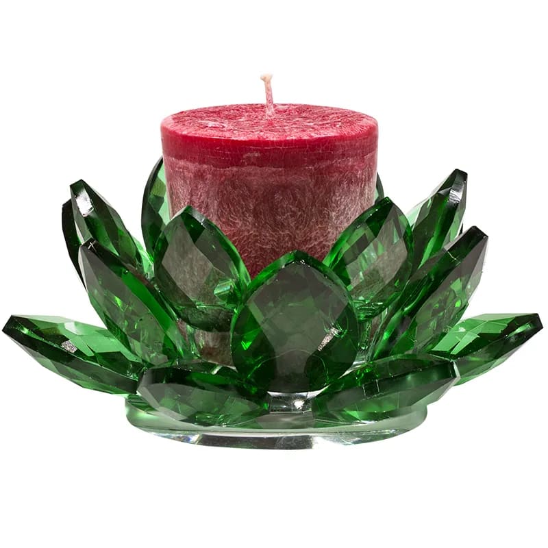 Lotus Tealight Holder Pink/White Gold-colored -- 13.5 cm