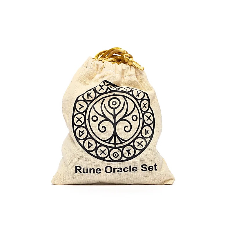 ᚠ Runen-Orakelset – Amethyst im Baumwollbeutel