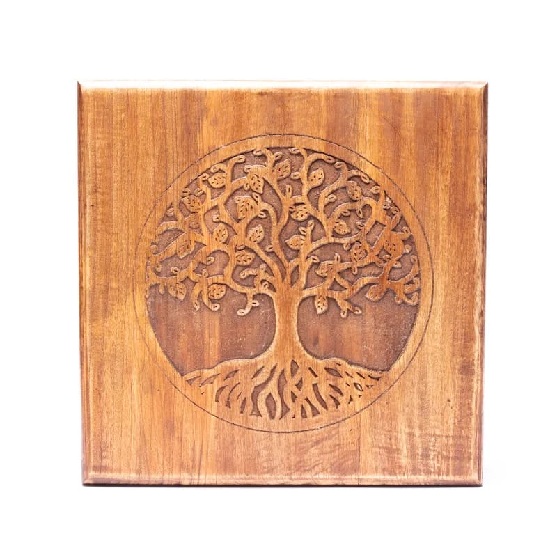 Beistelltisch aus Holz Lebensbaum -- 30x30x23 cm; 2250 g