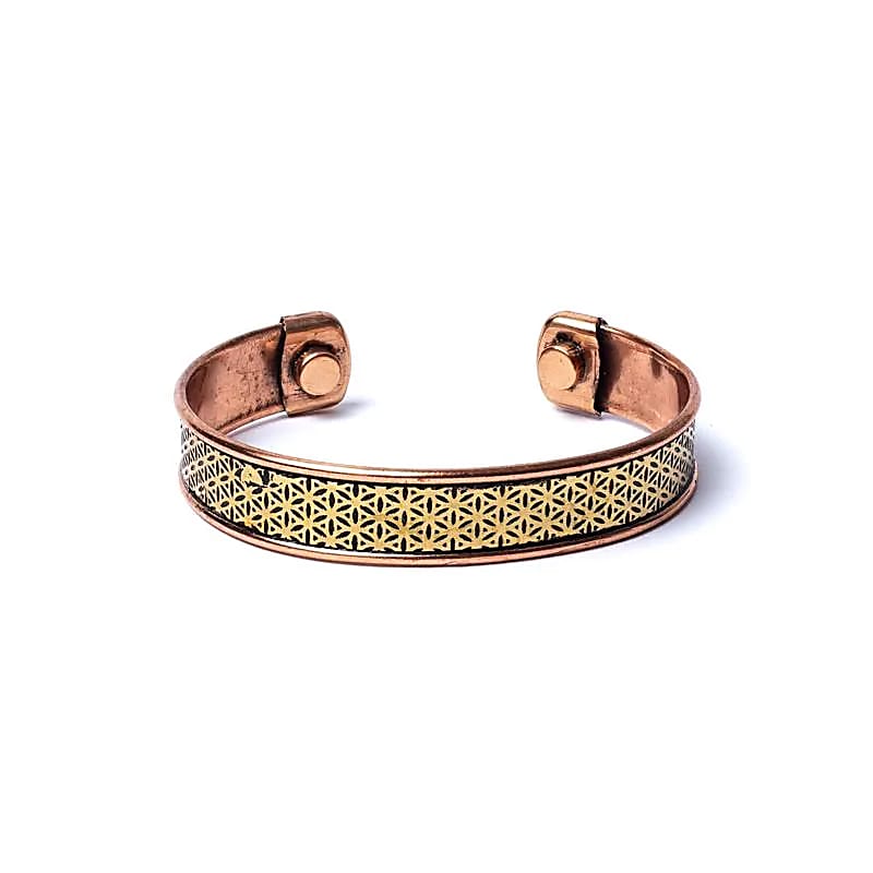 Kupferarmband – Blume des Lebens & Magnetkraft