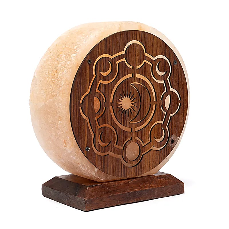 Salzlampe Mondphasen – mit Kabel & Leuchtmittel