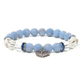 Bracelet for Gentleness, Clarity & Angelic Energy – Angelite · Rock Crystal