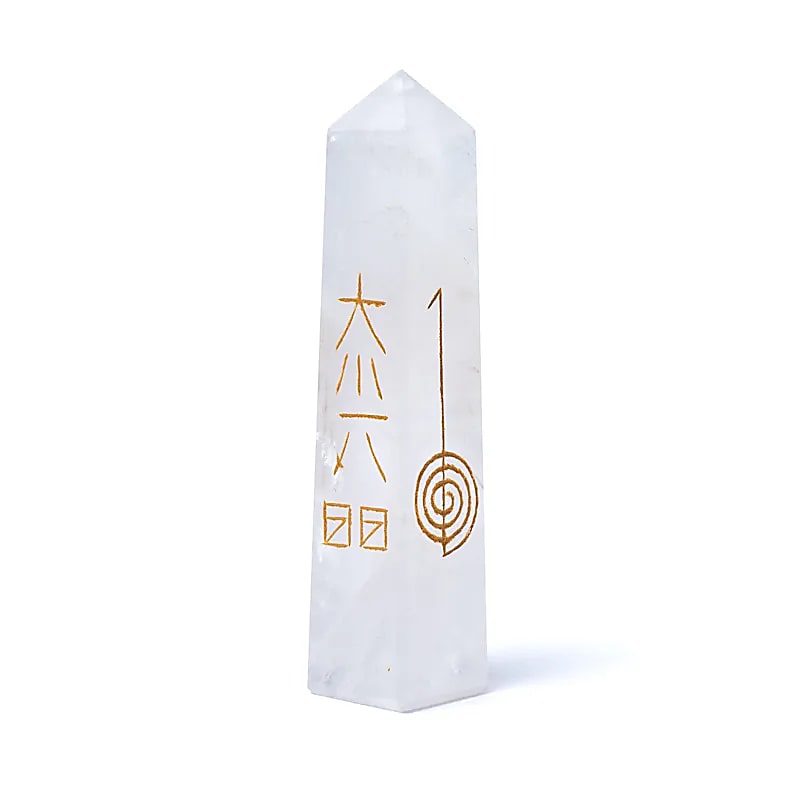 Reiki Obelisk Bergkristall -- 7.5x10cm