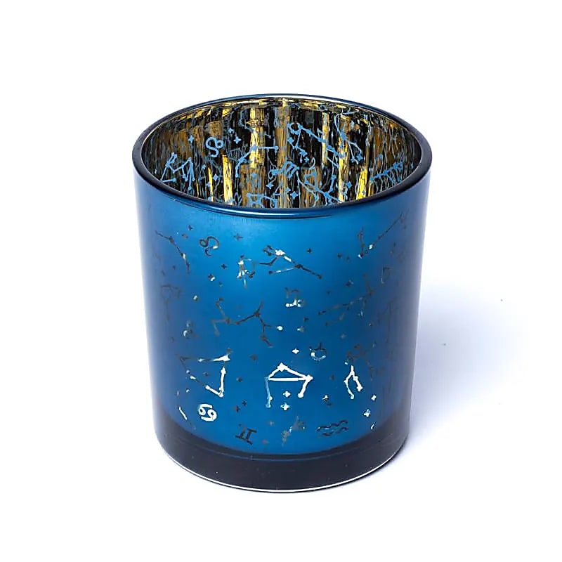 Kerzenhalter klein „Sternenkonstellation“ – gefrostet & metallic