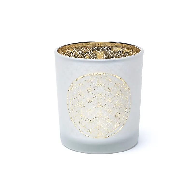 Kerzenhalter „Blume des Lebens“ – gefrostet & metallic