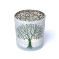Kerzenhalter gefrostet/metallic Lebensbaum 7,3x8 cm