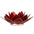 Lotus Teelichthalter  1. Chakra silberfarbig -- 13.5 cm