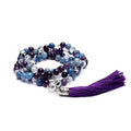 Mala Amethyst/ Aventurin/ Bergkristall + OM -- 0.8 cm