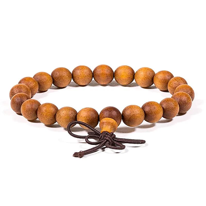 Sandalwood Mala/Bracelet, elastic -- 0.8 cm