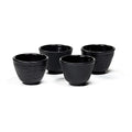 Teacup set with 4 enamel cups, Japanese style -- 65ml; 5x6.5cm