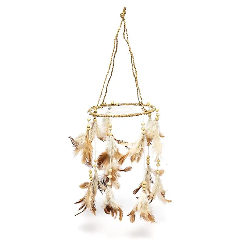 Traumfänger Hanf rund braun / offwhite  46x16cm