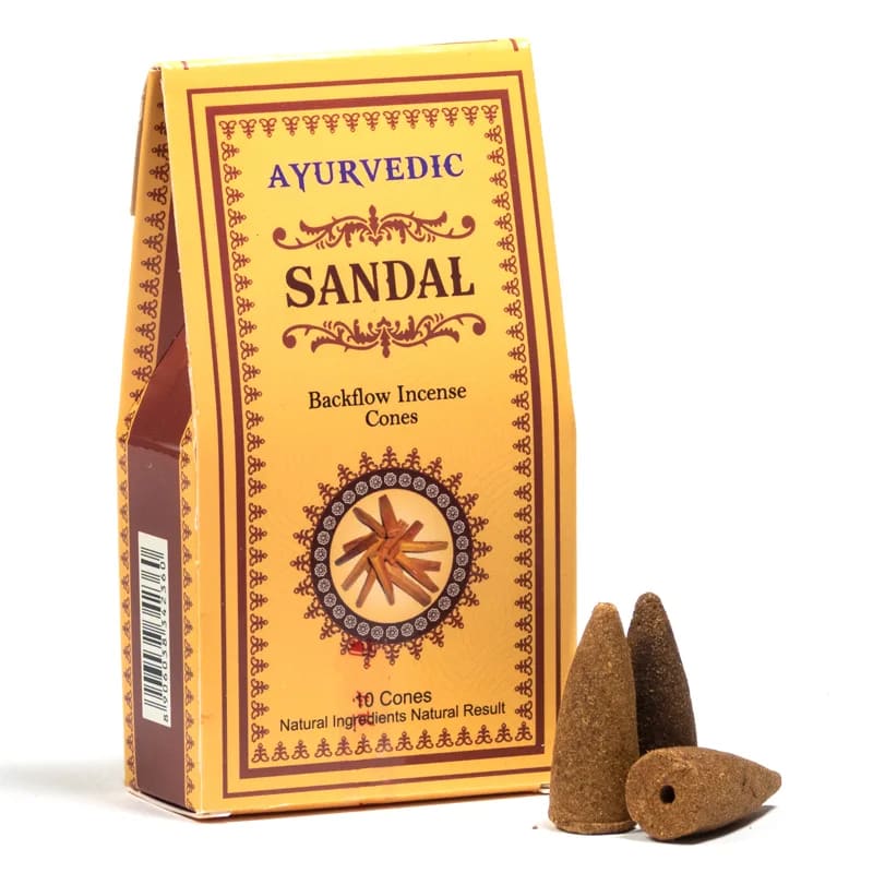 Ayurvedische Sandelholz Rückfluss Weihrauchkegel -- 30 g