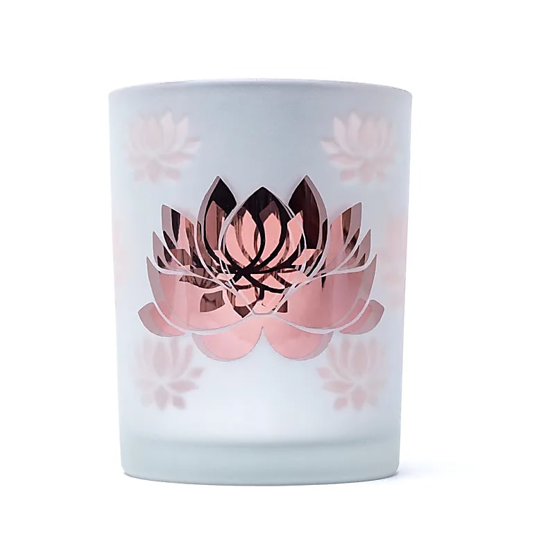 Kerzenhalter „Lotus“ – gefrostet & metallic