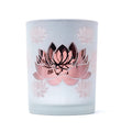 Kerzenhalter gefrostet/metallic Lotus 10 x 12.5 cm