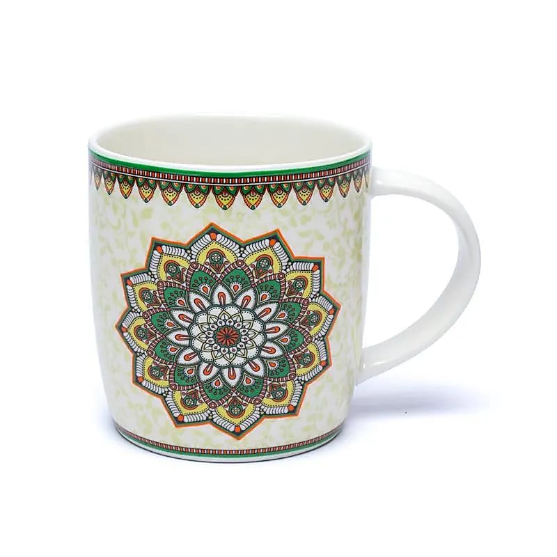 Teetasse mit Sieb Mandala Grün