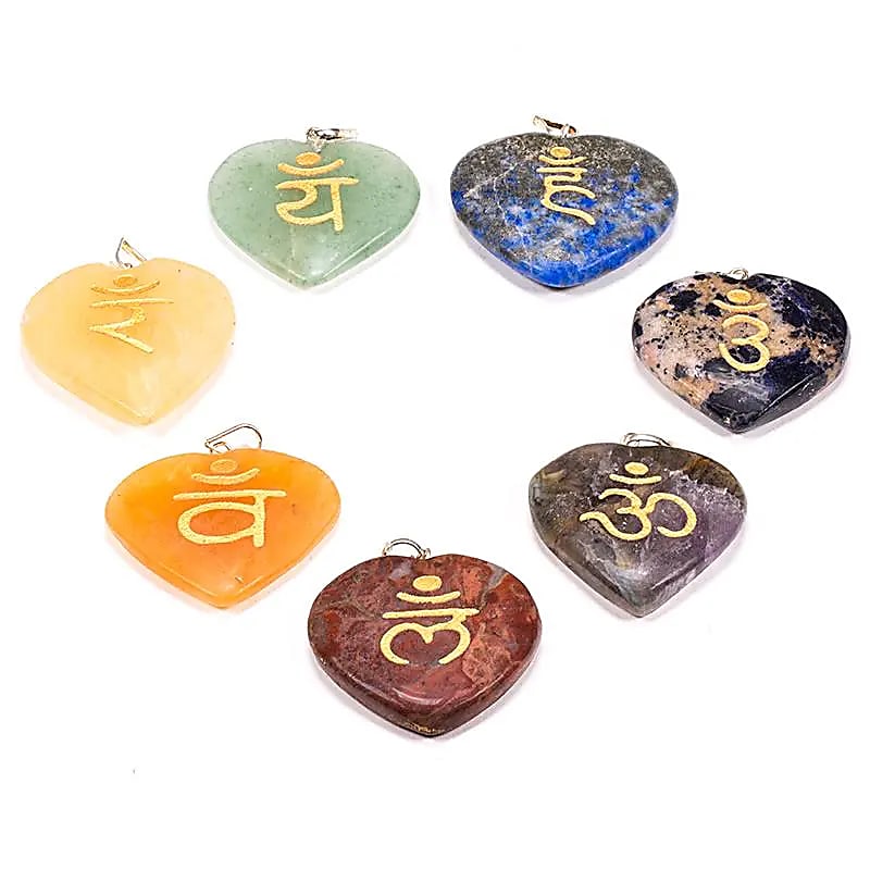 SET 7 Chakra Sanskrit Symbol-Anhänger