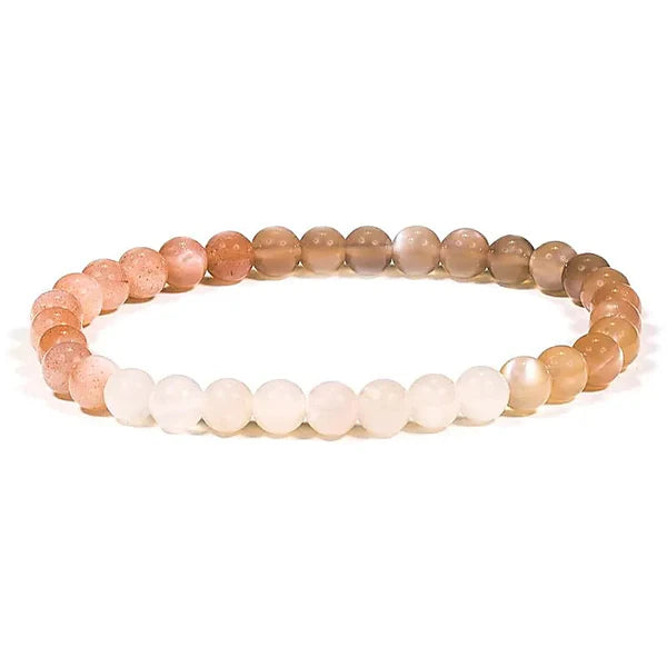Armband Mondstein elastisch - Perlen 0,6 cm - Traumkraft, sanfte Klarheit und Innere Weichheit