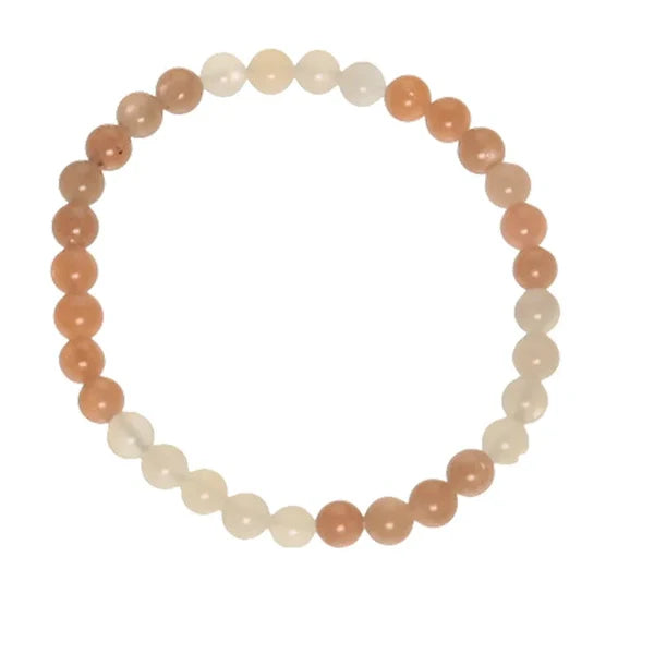 Armband Mondstein elastisch - Perlen 0,6 cm - Traumkraft, sanfte Klarheit und Innere Weichheit