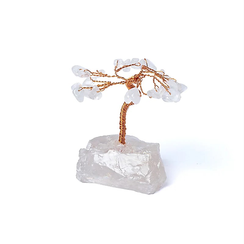 Edelsteinbaum Bergkristall – 7 cm – Deko‑Lebensbaum aus echten Kristallen (163 g)