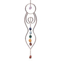 Fensterhänger Mondgöttin mit 7 Chakra-Edelsteinen – Kupferfarbener Sonnenfänger, 47 cm