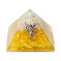 Orgonit‑Pyramide Citrin & Bergkristall mit Engel Uriel