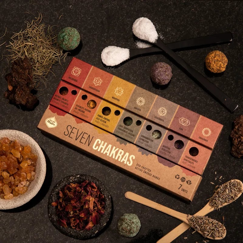 Sagrada Madre Premium 7 Chakra Smudge Bombs -- 58g