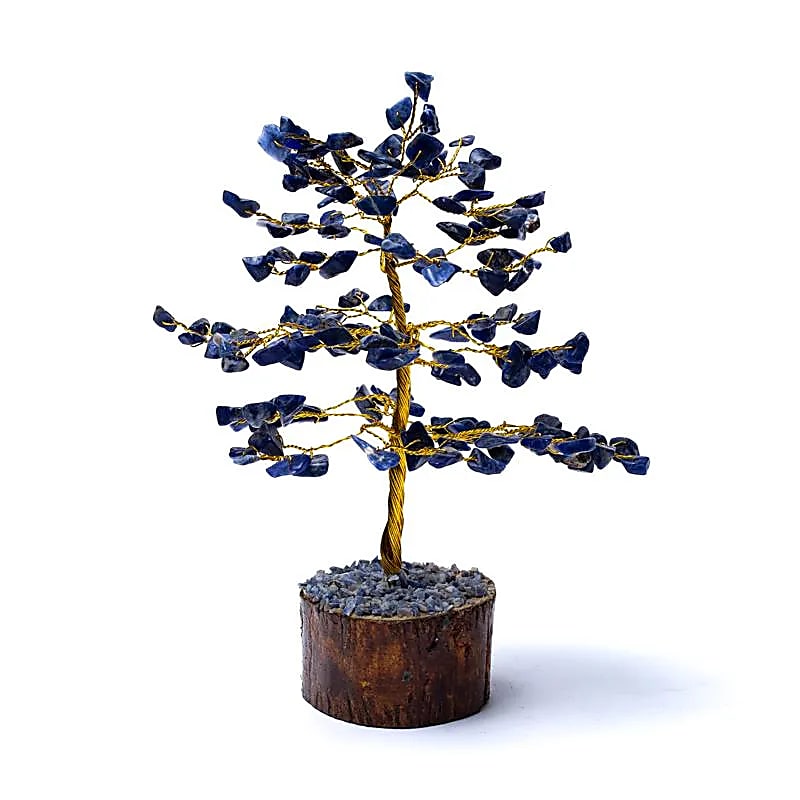 Edelsteinbaum Sodalith – 18 cm – Deko‑Lebensbaum aus echten Kristallen