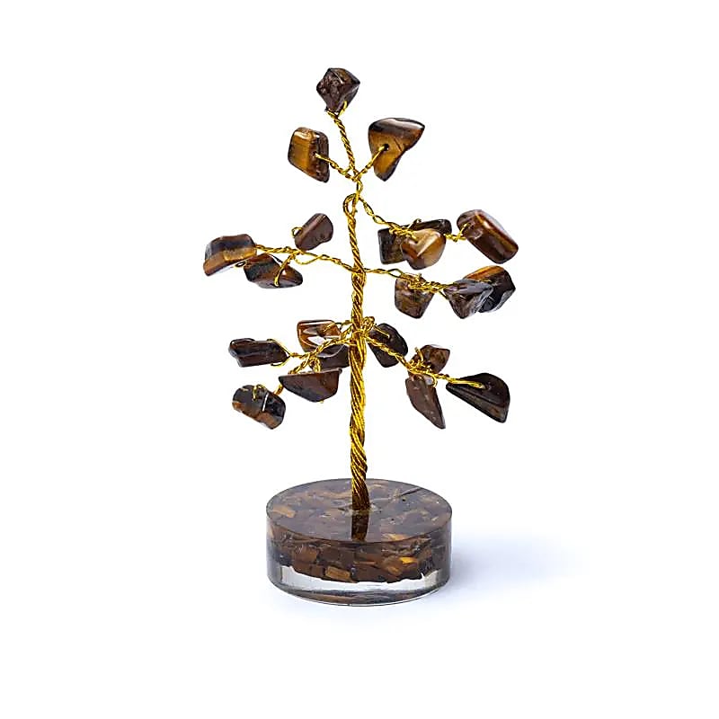 Edelsteinbaum Tigerauge – 8 cm – Deko‑Lebensbaum aus echten Kristallen