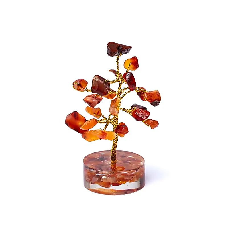 Edelsteinbaum Karneol – 8 cm – Deko‑Lebensbaum aus echten Kristallen