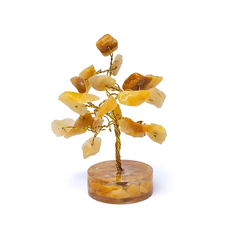 Edelsteinbaum Goldener Heiler (Limonitquarz) – 8 cm – Deko‑Lebensbaum aus echten Kristallen