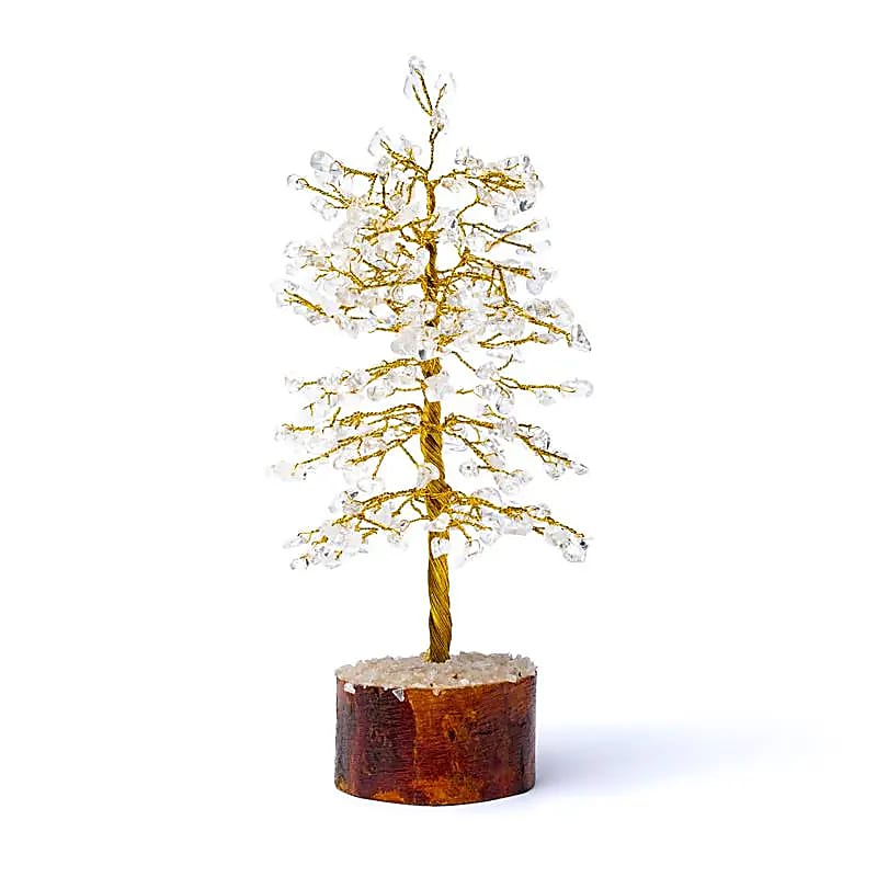 Edelsteinbaum Bergkristall – 23 cm – Deko‑Lebensbaum aus echten Kristallen