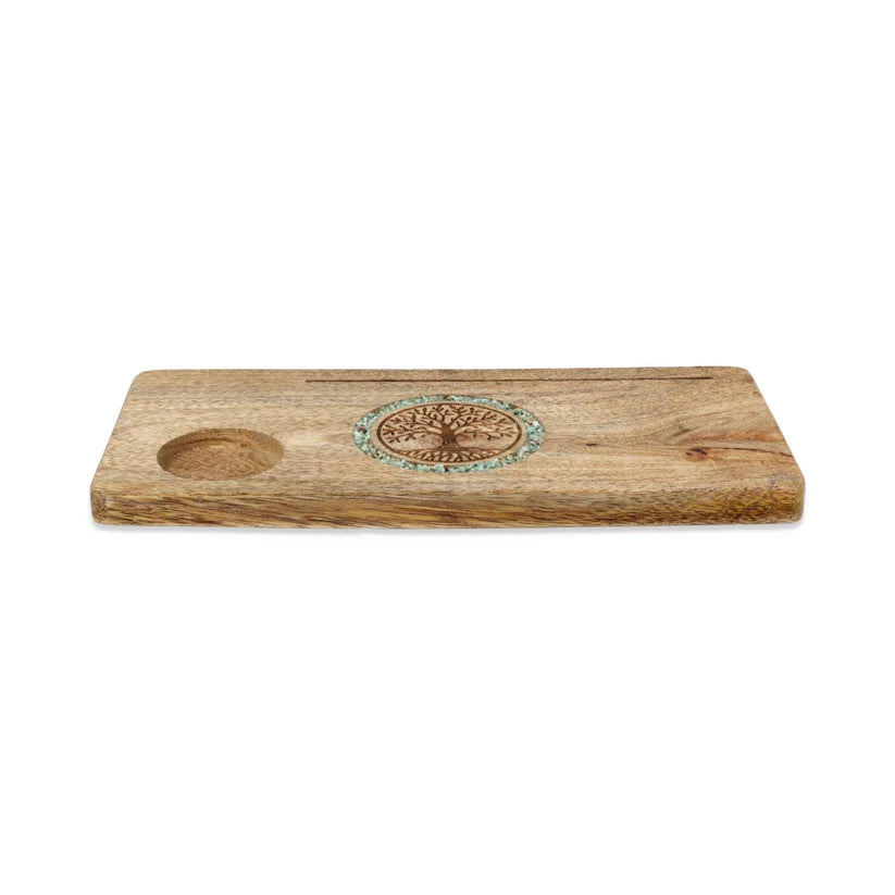 Kartenhalter „Baum des Lebens“ – Mangoholz & Amazonit