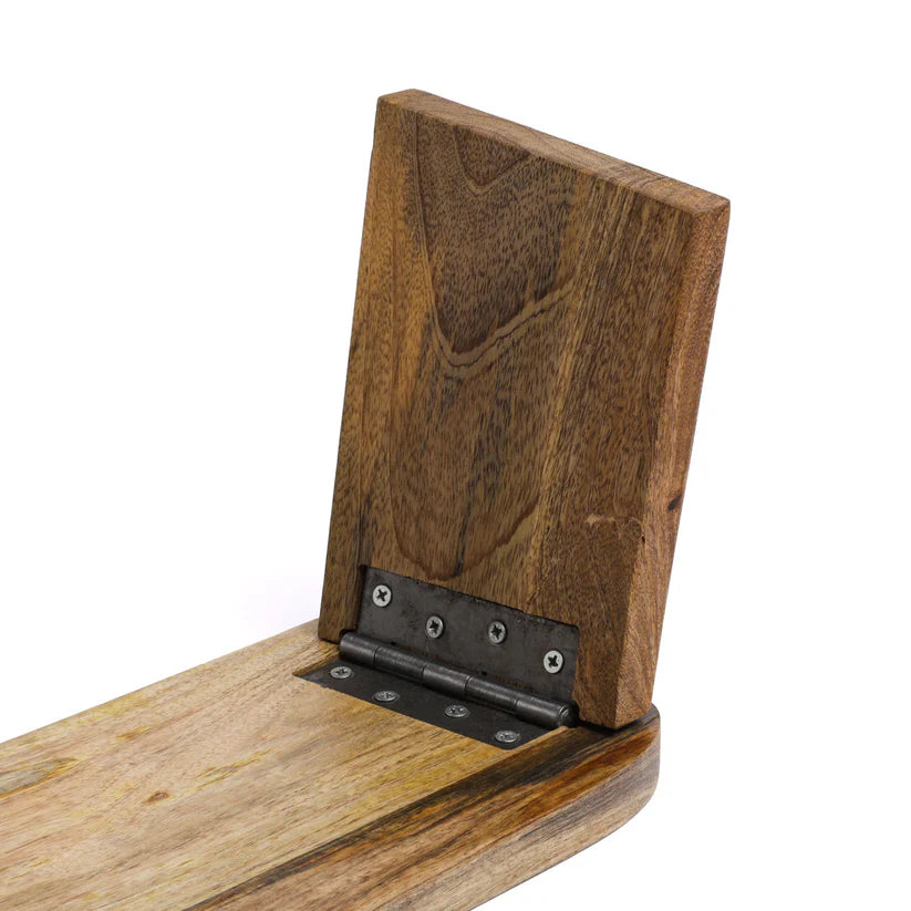 Klappbare Meditationsbank – Mangoholz & Blume des Lebens