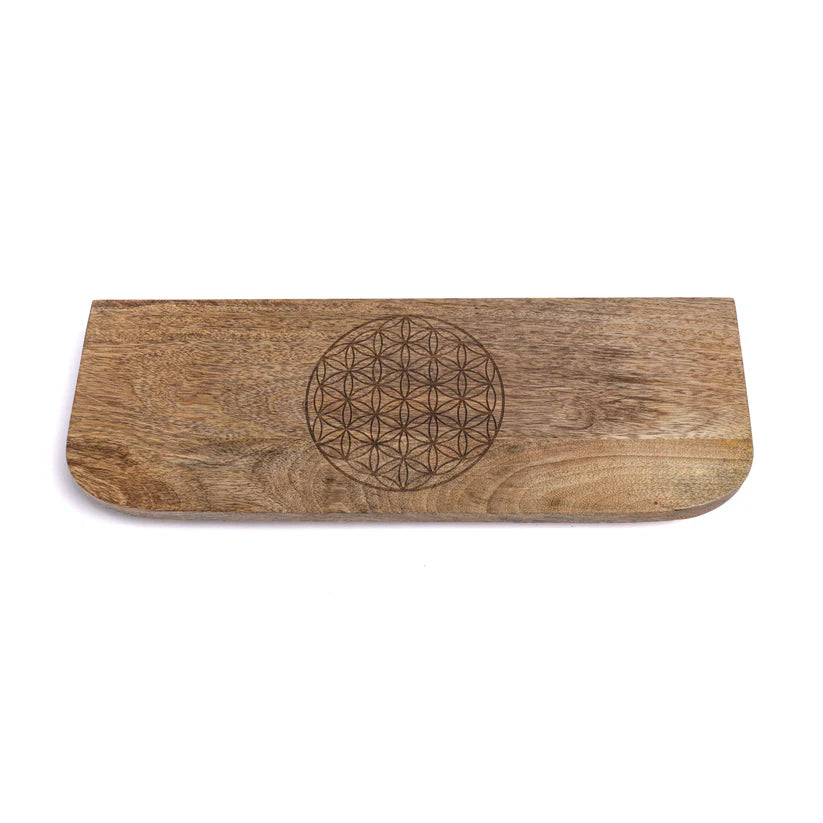 Klappbare Meditationsbank – Mangoholz & Blume des Lebens
